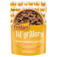 Friskies Lil' Grillers Cat Food, Seared Cuts with Chicken, in Gravy, 1.55 Ounce