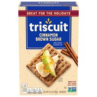 TRISCUIT Cinnamon Brown Sugar Whole Grain Wheat Crackers, Holiday Crackers, 8.5 Ounce