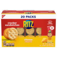 RITZ Cheese Sandwich Crackers, Lunch Snacks, 20 Snack Packs (6 Crackers Per Pack), 27 Ounce
