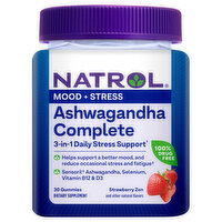 Natrol Ashwagandha Complete, Mood + Stress, Gummies, Strawberry Zen, 30 Each