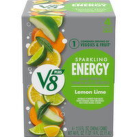 V8® +Energy® Sparkling Lemon Lime Juice Energy Drink, 46 Fluid ounce