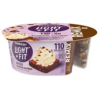 Dannon Light + Fit Yogurt & Mix-Ins, Fat Free, Brownie Sundae, Remix, Greek, 4.5 Ounce