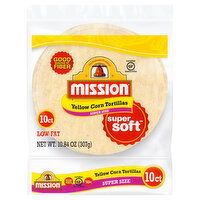 Mission Super Soft Tortillas, Yellow Corn, Super Size, 10 Each