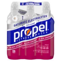 Propel Electrolyte Water Beverage, Black Cherry, 06 Pack, 6 Each