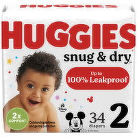 Huggies Snug & Dry Diapers, Disney Baby, Size 2 (12-18 lb), 34 Each