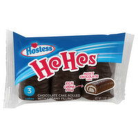 Hostess Ho Hos Cake Rolled, with Creamy Filling, Chocolate, 3 Each