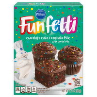 Pillsbury Funfetti Cake & Cupcake Mix, with Candy Bits, Chocolate, 15.25 Ounce