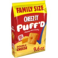 Cheez-It Puff'd Cheesy Baked Snacks, Double Cheese, Family Size, 9.6 Ounce