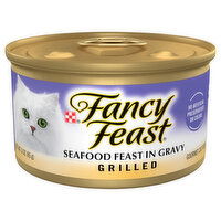 Fancy Feast Cat Food, Gourmet, Seafood Feast in Gravy, Grilled, 3 Ounce