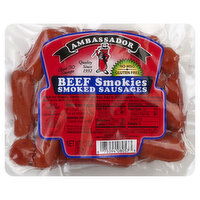 Ambassador Smoked Sausages, Beef Smokies, 13 Ounce