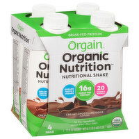 Orgain Organic Nutrition Nutritional Shake, Creamy Chocolate Fudge Flavored, 4 Pack, 4 Each