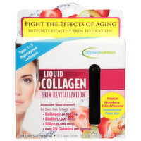 Applied Nutrition Liquid Collagen, Tropical Strawberry & Kiwi Flavored, Skin Revitalization, Liquid-Tubes, 10 Each