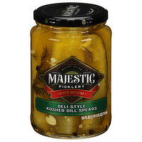 Majestic Picklery Kosher Dill Spears, Deli Style, Premium, 24 Fluid ounce