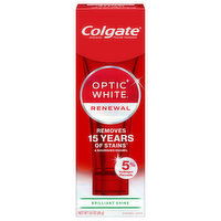 Colgate Optic White Toothpaste, Fluoride, Anticavity, Renewal, 3 Ounce