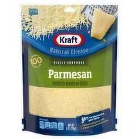 Kraft Cheese, Parmesan, Natural, Finely Shredded, 6 Ounce