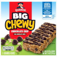 Quaker Big Chewy Chocolate Chip Granola Bars, 5 Each