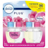 Febreze Plug Scented Oil Refill, Downy Scent, April Fresh, 2 Each