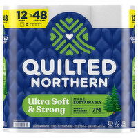 Quilted Northern Bathroom Tissue, Unscented, Ultra Soft & Strong, 12 Each