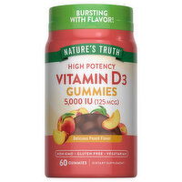 Nature's Truth Vitamin D3, High Potency, 125 mcg, Gummies, Delicious Peach Flavor, 60 Each