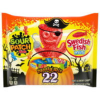 SOUR PATCH/SWEDISH FISH RED Mini Halloween Candy Variety Pack, 22 Trick or Treat Bags, 9.7 Ounce