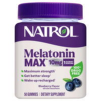 Natrol Max Gummies Blueberry Flavor 10 mg Melatonin, 50 Each