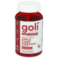 Goli Nutrition Apple Cider Vinegar+, Zero Sugar, Gummies, 60 Each