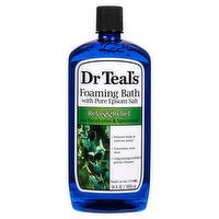 Dr Teal's Foaming Bath with Pure Epsom Salt, Relax & Relief with Eucalyptus & Spearmint, 34 Fluid ounce