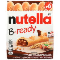 Nutella B-Ready Wafer, Hazelnut Spread with Cocoa, Crispy, 6 Each