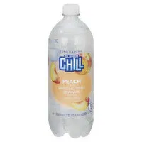 Super Chill Sparkling Water Beverage, Peach Flavored, 33.8 Ounce