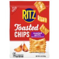 RITZ Toasted Chips Roasted Garlic Crackers, Party Snacks, 8.1 Ounce