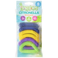 Bugables Citronella Wristband, 6 Each