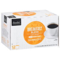 Essential Everyday Coffee, 100% Arabica, Light Roast, Breakfast Blend, Single Serve Cups, 12 Each