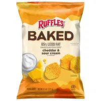 Ruffles Potato Crisps, Cheddar & Sour Cream, Baked, 6.25 Ounce