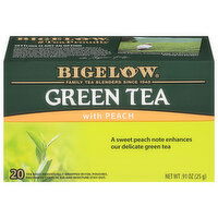 Bigelow Green Tea, with Peach, Tea Bags, 20 Each