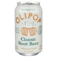 Olipop Soda, Classic Root Beer, 12 Fluid ounce