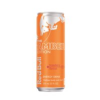 Red Bull Amber Edition Energy Drink, Strawberry Apricot, 80mg Caffeine, 12 Fluid ounce