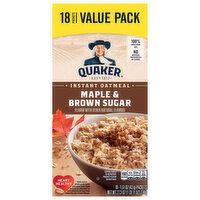 Quaker Maple & Brown Sugar Instant Oatmeal Value Pack, 18 Each