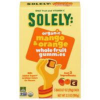 Solely Gummies, Organic, Mango & Orange, Whole Fruit, 5 Each