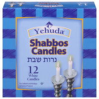 Yehuda Candles, Shabbos, White, 12 Each