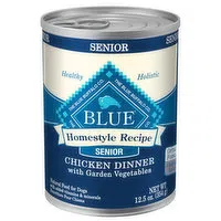 Blue Buffalo BLUE Homestyle Recipe Natural Senior Wet Dog Food, Chicken, 12.5 Ounce