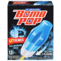 Bomb Pop Pops, Blue Raspberry Freeze, Extremes, 12 Each