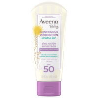 Aveeno Baby Sunscreen, Sensitive Skin, Continuous Protection, Broad Spectrum SPF 50, 3 Fluid ounce