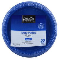 Essential Everyday Plastic Plates, Party, 7 Inch, 22 Each