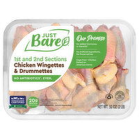 Just Bare 1st and 2nd Sections Chicken Wingettes & Drummettes, 32 Ounce