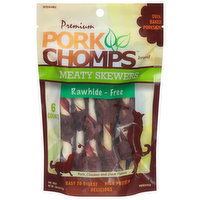 Pork Chomps Dog Treats, Meaty Skewers, Pork Chicken and Duck Flavors, Premium, 6 Each