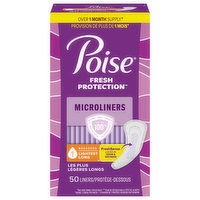 Poise Fresh Protection Microliners, Lightest, Long, 50 Each