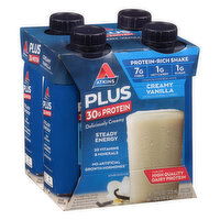 Atkins Plus Shakes, Creamy Vanilla, 4 Each