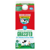 Horizon Organic Milk, Organic, 2% Reduced Fat, Grassfed, 59 Fluid ounce