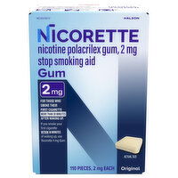 Nicorette Stop Smoking Aid, 2 mg, Gum, Original, 110 Each