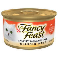 Fancy Feast Cat Food, Gourmet, Savory Salmon Feast, Classic Pate, 3 Ounce